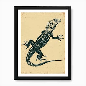 Jamaican Iguana Block Print 1 Art Print