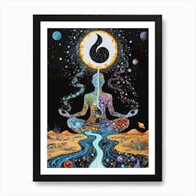 Yogi in space Art Print