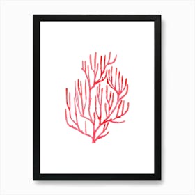 Coral Branch Watercolor Illustration Art Print