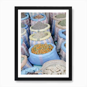 Spices And Herbs At A Market in Morocco Art Print