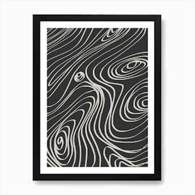 Black And White Line Art First Art Print