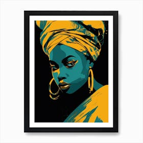 African Woman In Turban 13 Art Print