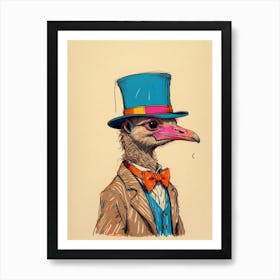 Ostrich In Top Hat 5 Art Print