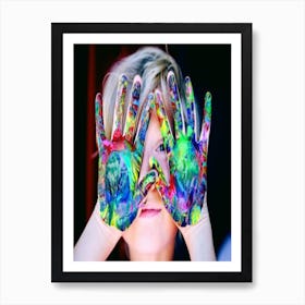 Child With Painted Hands Poster