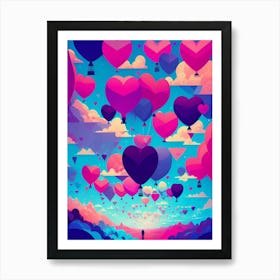 Heart Balloons In The Sky 2 Art Print