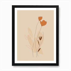 Stuttgart Botanical Garden Boho Line Art Art Print