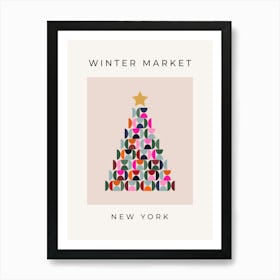 Winter Market | 01 – Colorful Christmas Tree Art Print