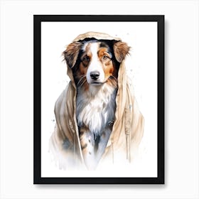 Australian Sheppard Dog As A Jedi 3 Art Print