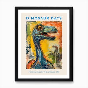 The Real Ogs Of The Jurassic Era Orange Blue Dinosaur Poster Art Print