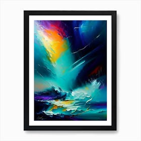 Storm At Sea Water Waterscape Bright Abstract 1 Art Print