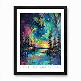 Northern Lights Colourful Art Print Art Print