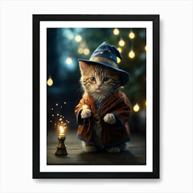 Kitty Wizard Art Print