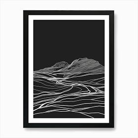 Creag Meagaidh Mountain Line Drawing 2 Art Print