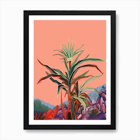 Boho Plant Painting Madagascar Dragon Tree 2 Art Print