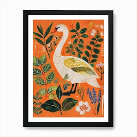 Spring Birds Swan 2 Art Print