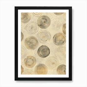 Circles - Beige Art Print