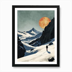 Walk In The Mountains, Boho Art Art Print