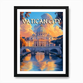 Vintage Vatican City Travel Poster Art Print