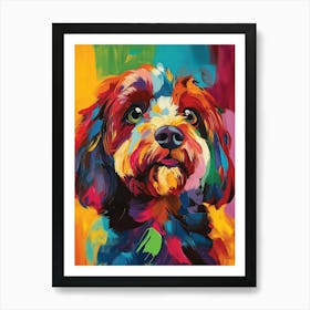 Cockapoo Colourful Portrait Art Print