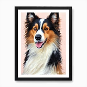 Collie Watercolour Dog Art Print