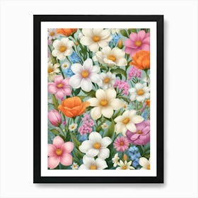 Floral Wallpaper 2 Art Print