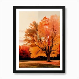 Fall Tree, Grainy, Autumn Collection Art Print