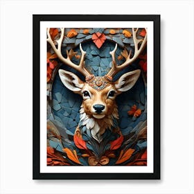 Deer head 1 Art Print