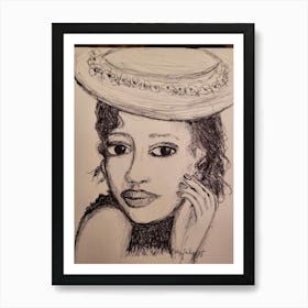 Woman In A Hat 1 Art Print