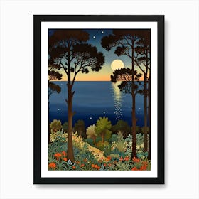 William Morris Moonlight In The Woods 88 Art Print