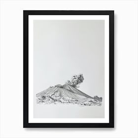 Mount Etna Italy Line Drawing 4 Art Print