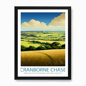 Cranborne Chase Aonb Print English Countryside Art Rural Landscape Poster Dorset Wiltshire Scenery Wall Decor Uk Nature Reserve Illustration Art Print