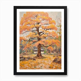 Autumn Gardens Painting Nara Park Japan 2 Art Print