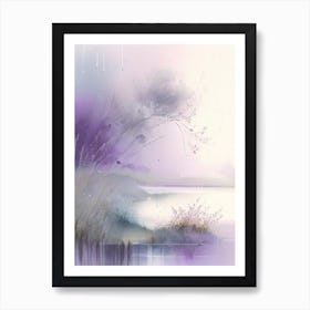 Rain Waterscape Gouache 1 Art Print