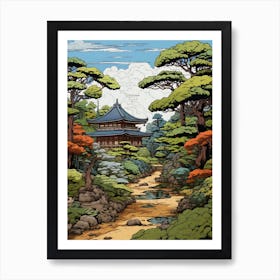 Ise Grand Shrine In Mie, Ukiyo E Drawing 1 Art Print