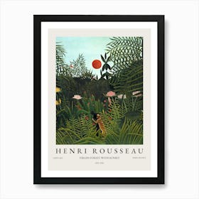 Henri Rousseau Virgin Forest With Sunset Art Print