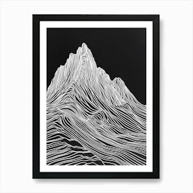 Beinn Dorain Mountain Line Drawing 3 Art Print