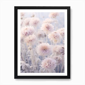 Frosty Botanical Scabiosa 3 Art Print