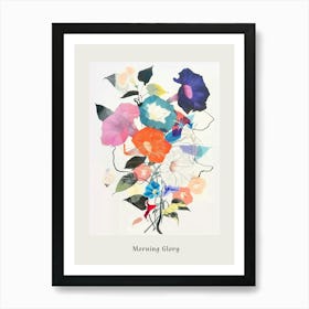 Morning Glory 4 Collage Flower Bouquet Poster Art Print