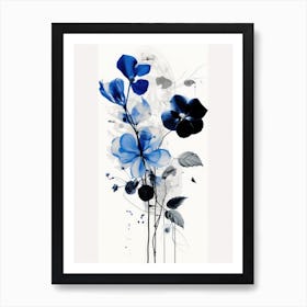 Blue Flowers 46 Art Print