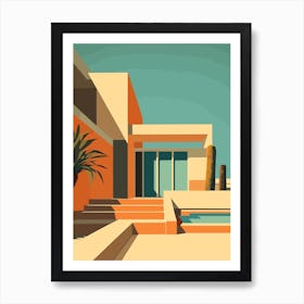 Newport Beach California Abstract Orange Hues 1 Art Print