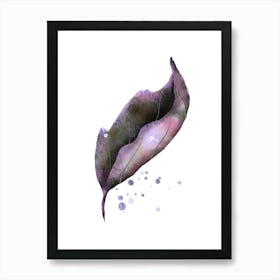 Gentle Curve - Minimalist Watercolor Leaf Art Print