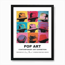 Poster Hats Pop Art 3 Art Print