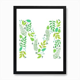 Leafy Letter M Art Print