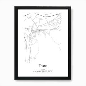 Truro,Canada Minimalist Map Art Print