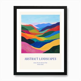 Colourful Abstract Sierra Nevada National Park Usa 4 Poster Blue Art Print