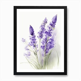 Lavender Wildflower Watercolour Art Print