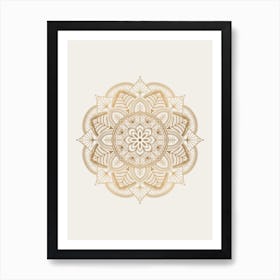 Beige Mandala No 226 A Art Print