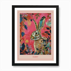 Floral Animal Painting Rabbit 3 Poster Art Print