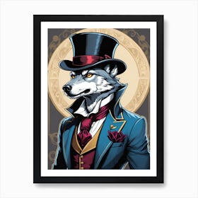 Wolf In Top Hat Art Print