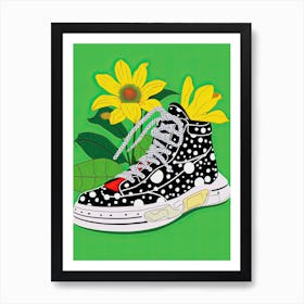 Walking on Petals: Floral Sneakers Take the Lead Art Print